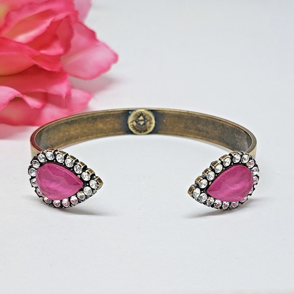 Loren Hope SARRA Cuff Bracelet Pink & Clear Rhinestone Bracelet